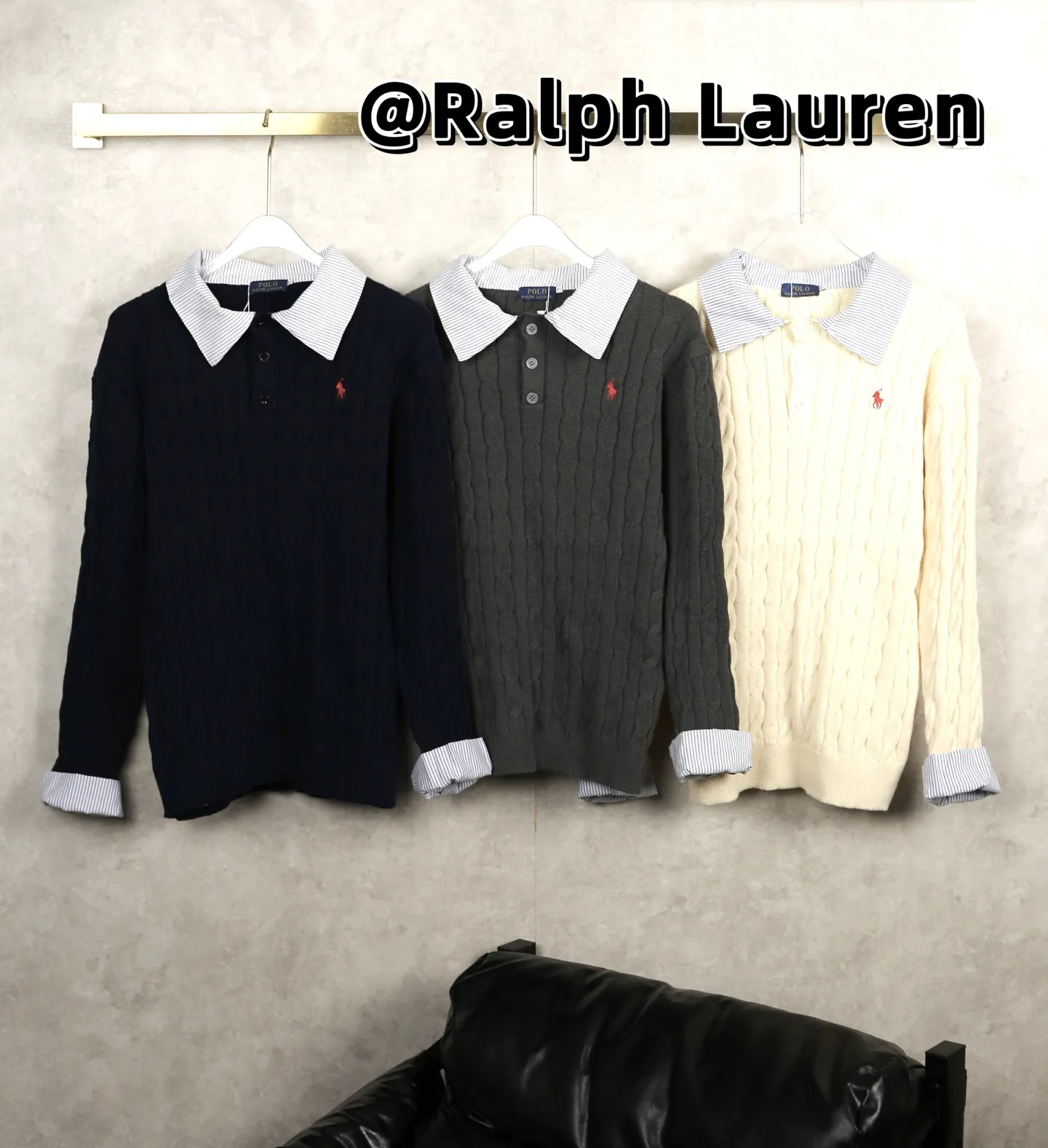 P280 RalphLauren/Ralph Lauren pony embroidered fake two-piece twist knitted sweater. High quality, minimalist and lazy style, casual matching, textured and not bloated! (It can be worn in spring, autumn and winter, and is soft and waxy without irritation.) The pictures are of the real thing, and the quality evaluation has passed the standard. It is brought back from the original factory, top-quality goods from the counter, and is made of pure cotton. It is suitable for giving away and wearing for yourself. Please feel free to buy! The actual details are as follows, feel free to compare with the market currency.